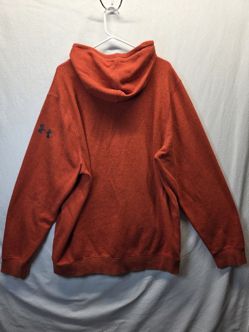 Under Armour Men's Orange UA Logo Hoodie Kangaroo Front Pocket Size XXL - Picture 7 of 11